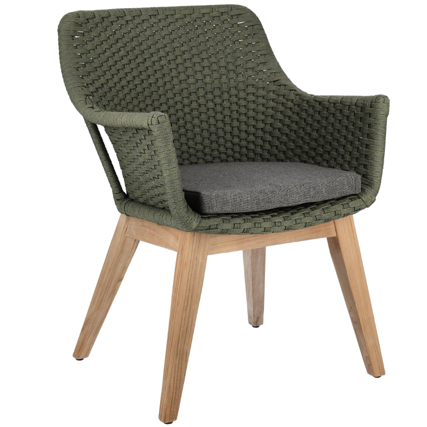 Zelená pletená zahradní židle