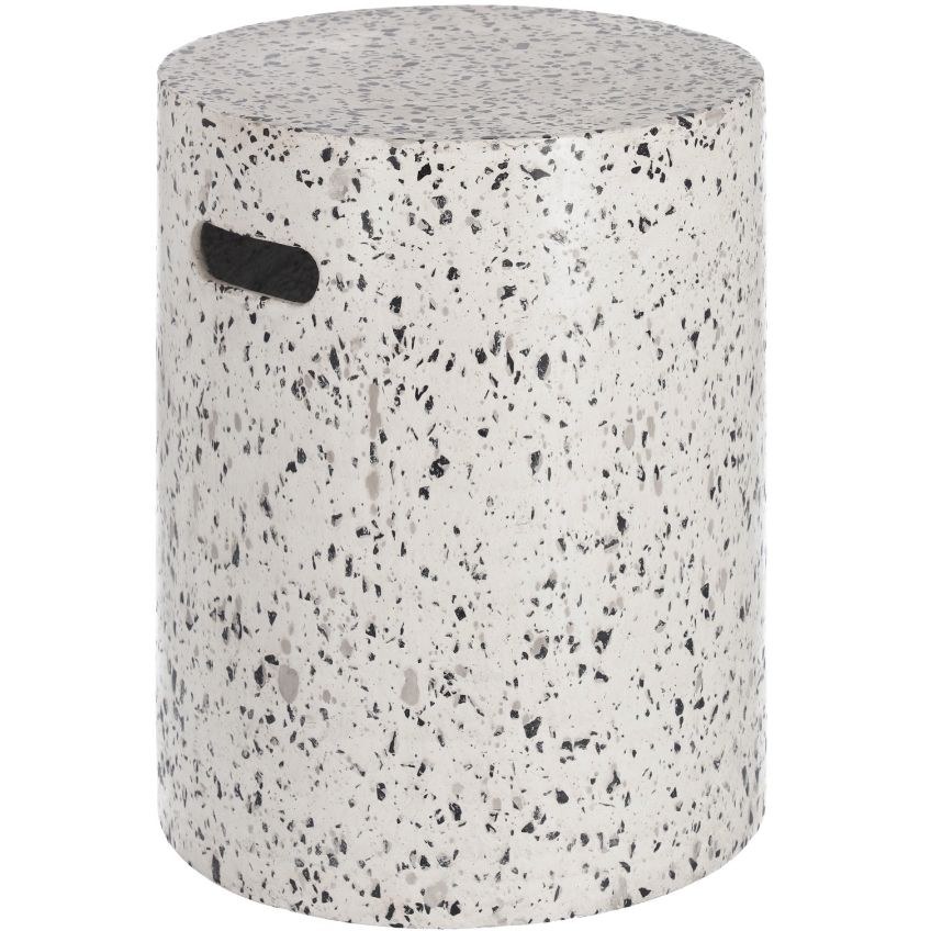 Bílý cementový odkládací stolek Kave Home