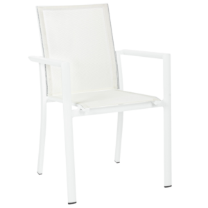 Bílá látková zahradní židle
