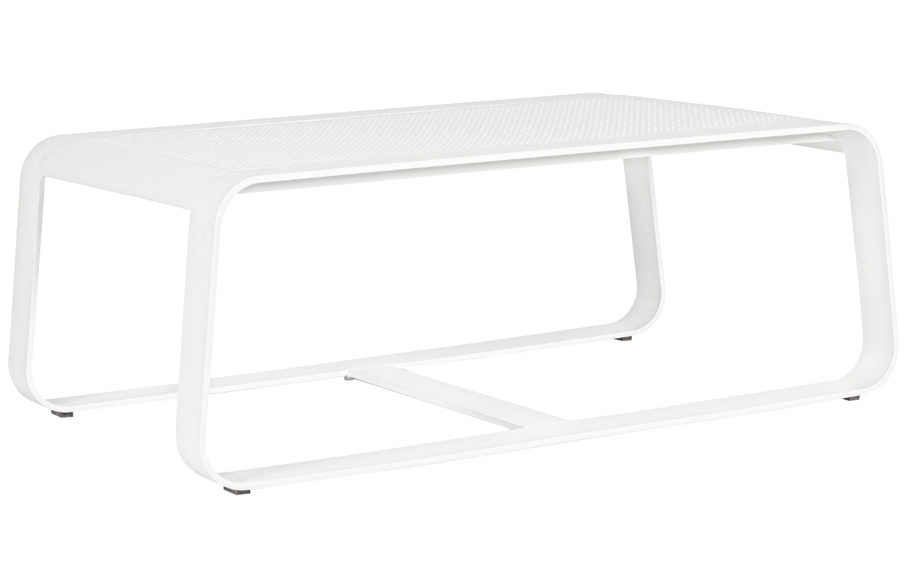 Bílý hliníkový zahradní konferenční stolek Bizzotto Merrigan