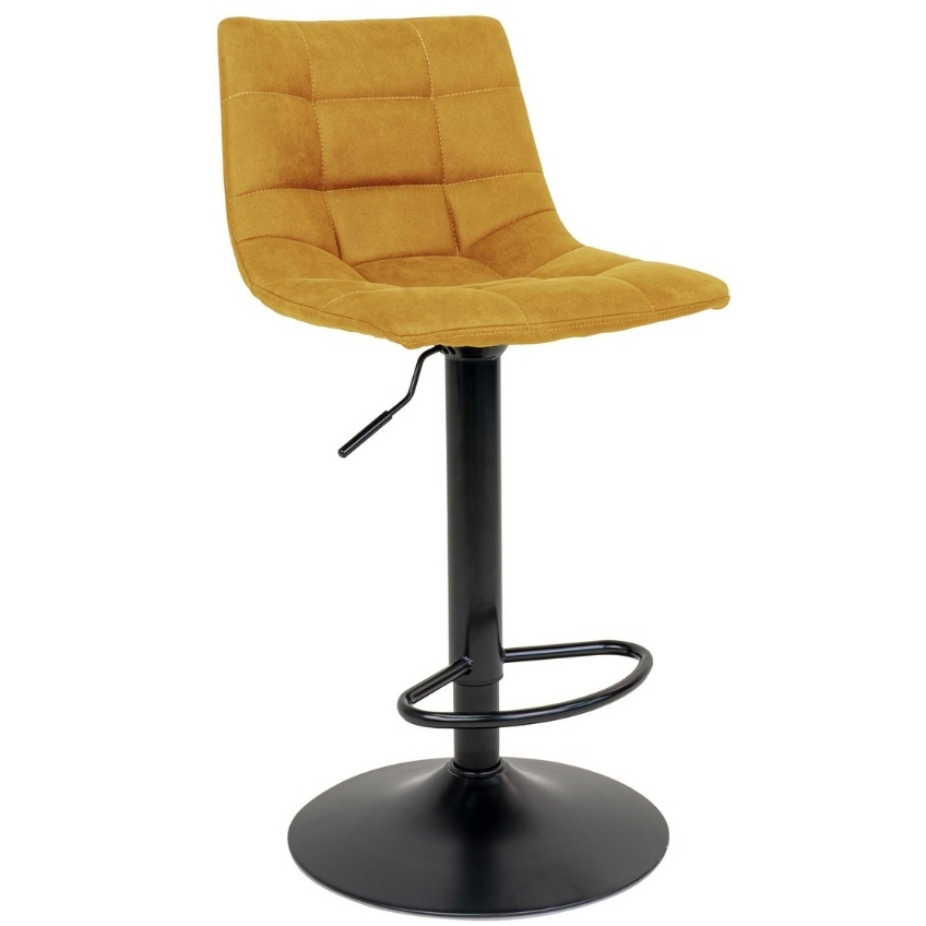Nordic Living Žlutá sametová barová židle