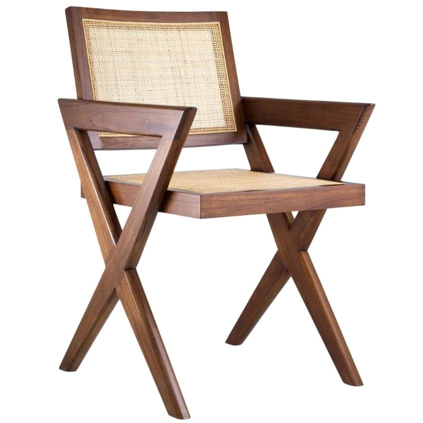 Hnědá dřevěná jídelní židle Eichholtz Augustin
