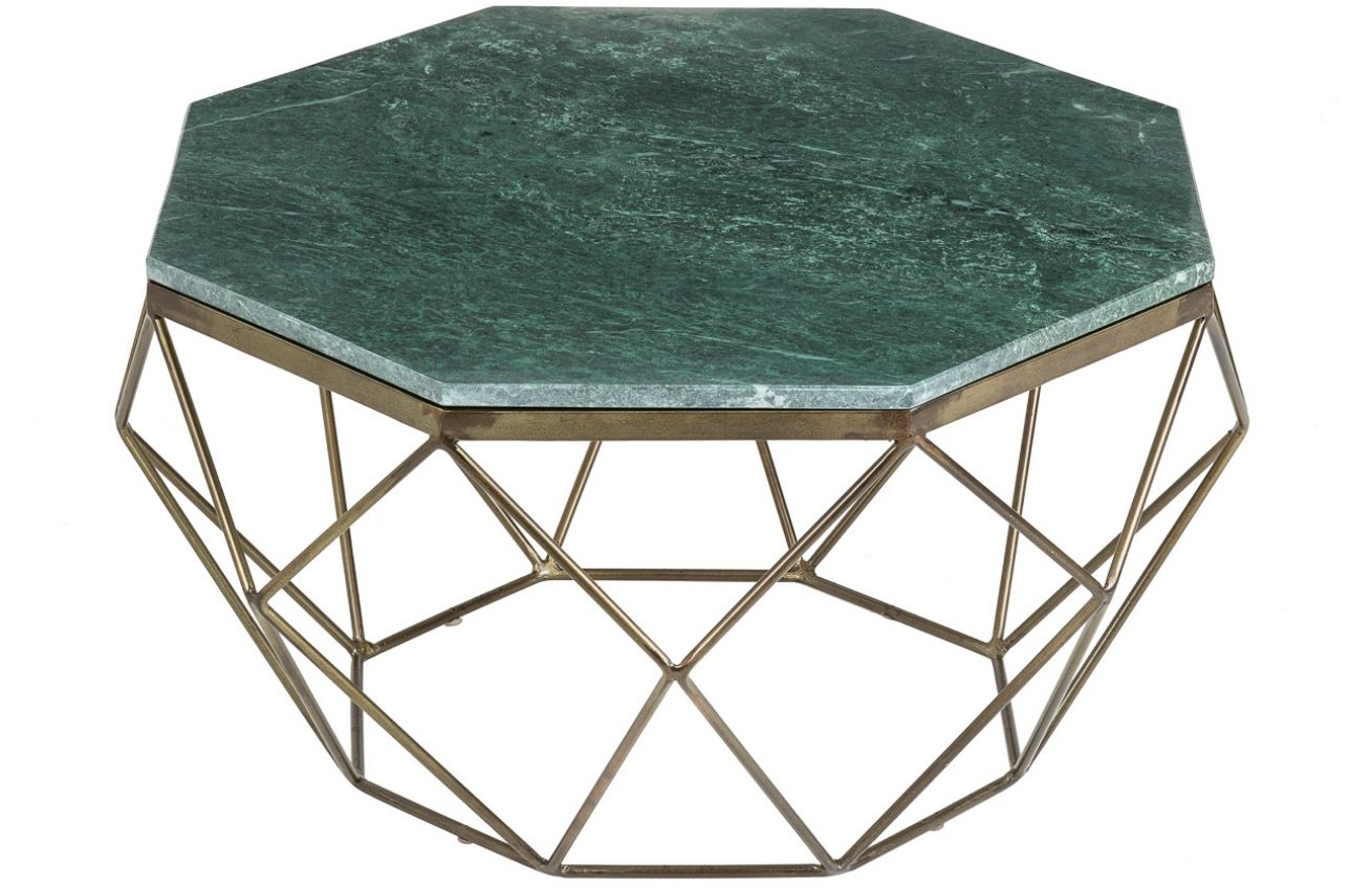 Moebel Living Zelený mramorový konferenční stolek