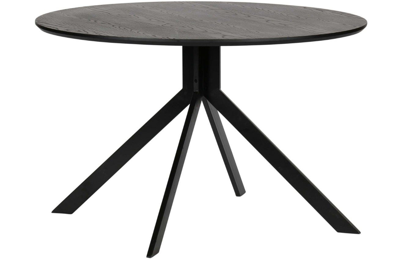 Hoorns Černý dřevěný kulatý jídelní stůl