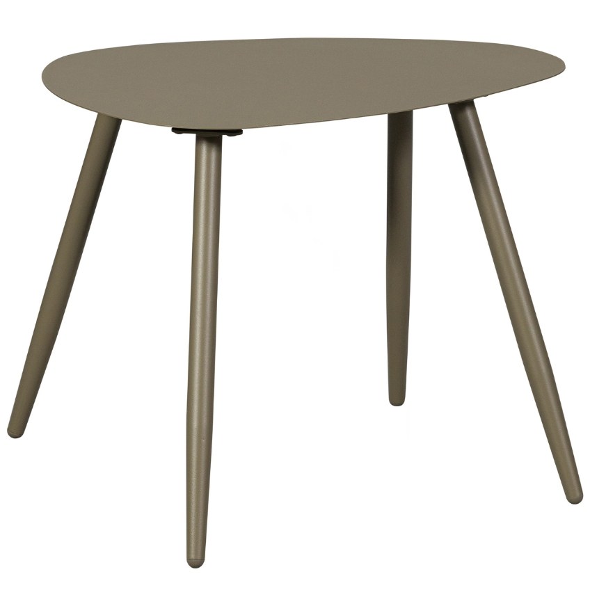 Hoorns Hnědozelený kovový zahradní odkládací stolek Aiwa