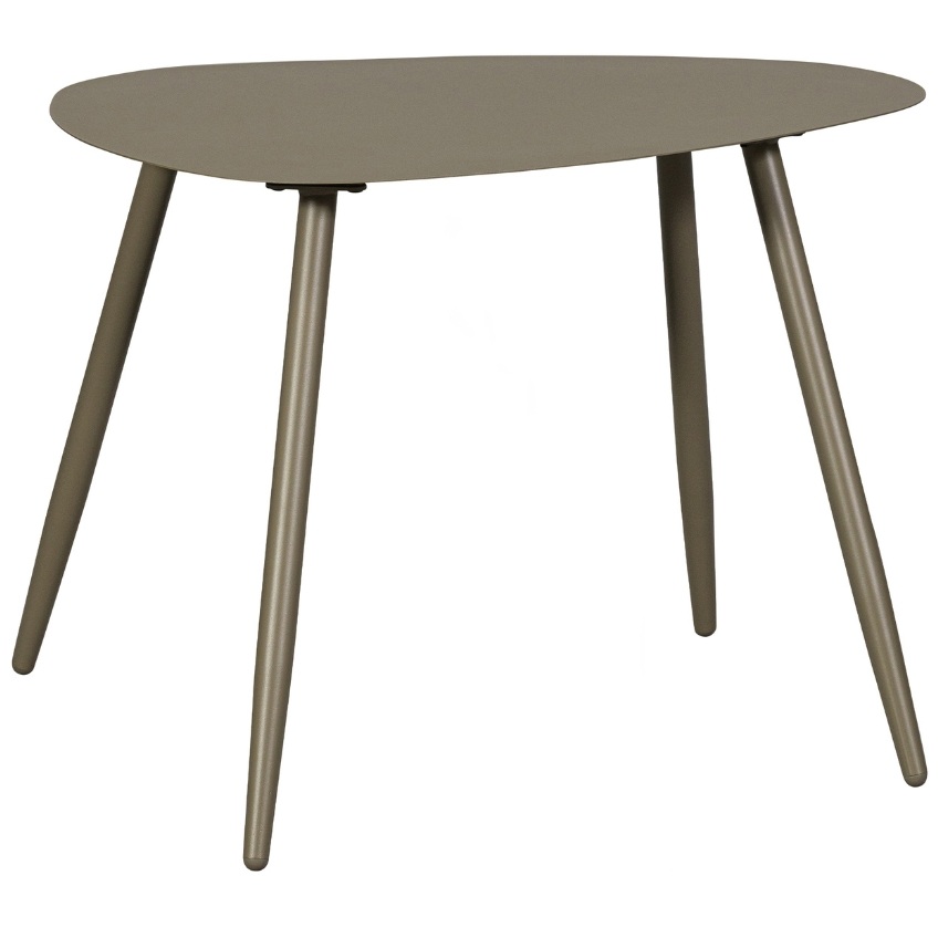 Hoorns Hnědozelený kovový zahradní odkládací stolek Aiwa