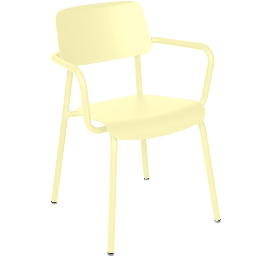 Citronově žlutá hliníková zahradní židle Fermob