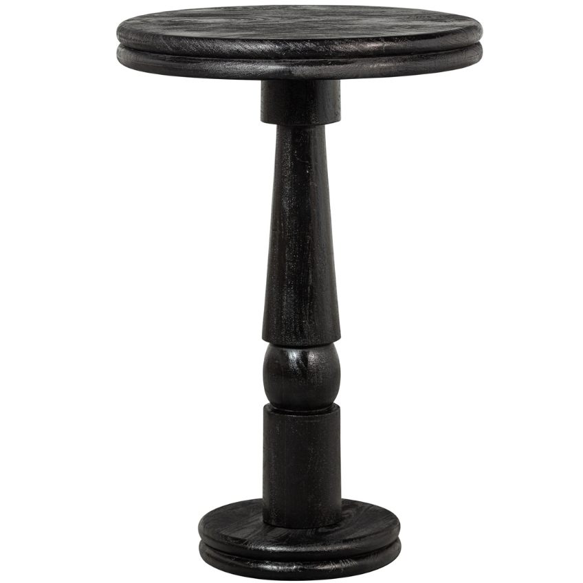 Hoorns Černý dřevěný kulatý barový stůl