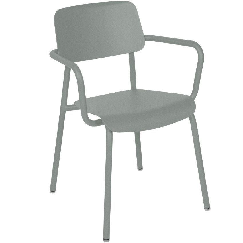 Popelově šedá hliníková zahradní židle Fermob