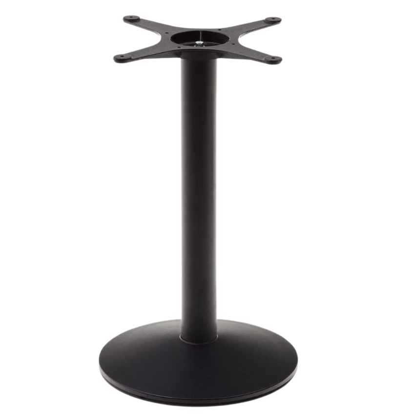 Menší černá kovová podnož k barovému stolu