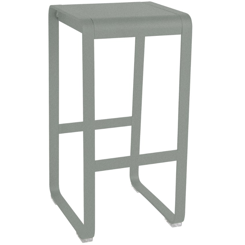 Popelově šedá hliníková zahradní barová židle