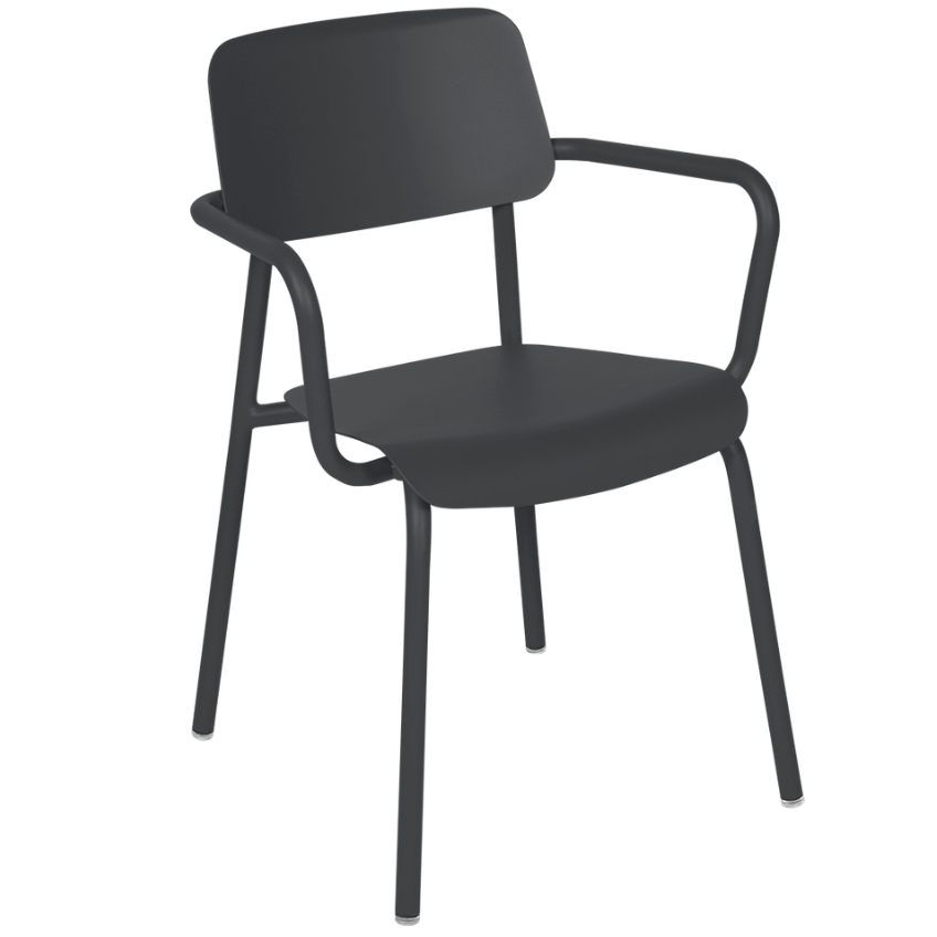 Antracitová hliníková zahradní židle Fermob