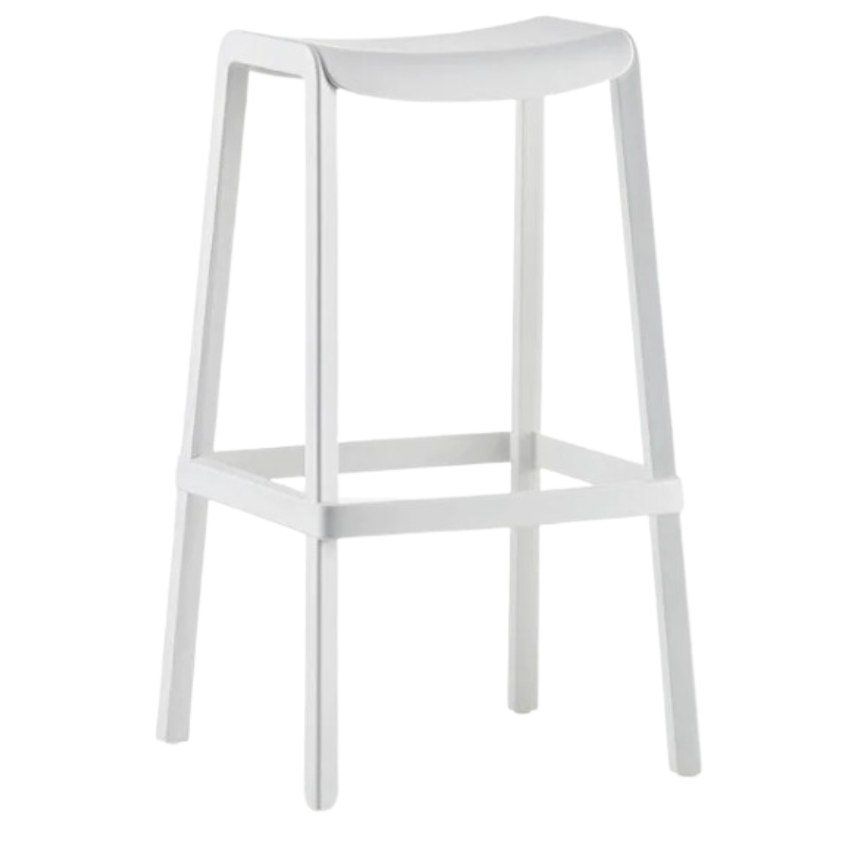 Pedrali Bílá plastová barová židle Dome