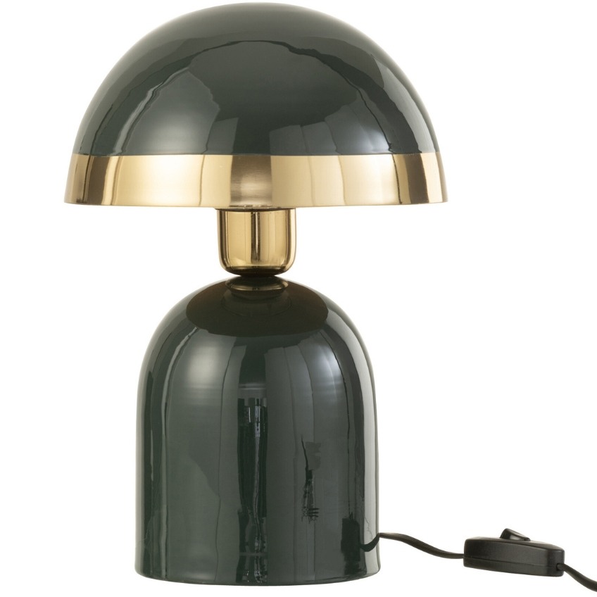 Zelená kovová stolní lampa